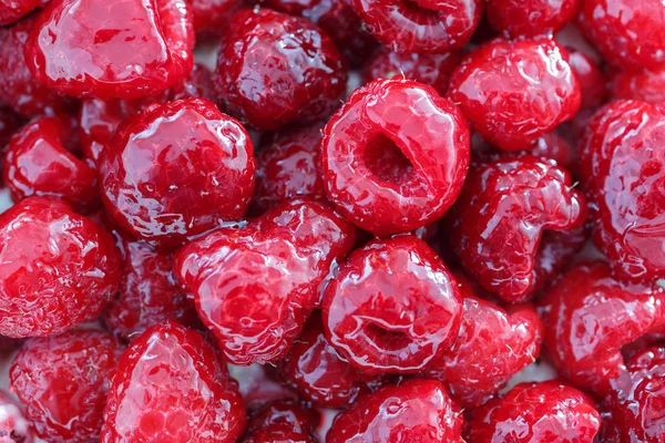 Bokeh background dari raspberry dengan jelly. merah muda, latar belakang merah — Stok Foto