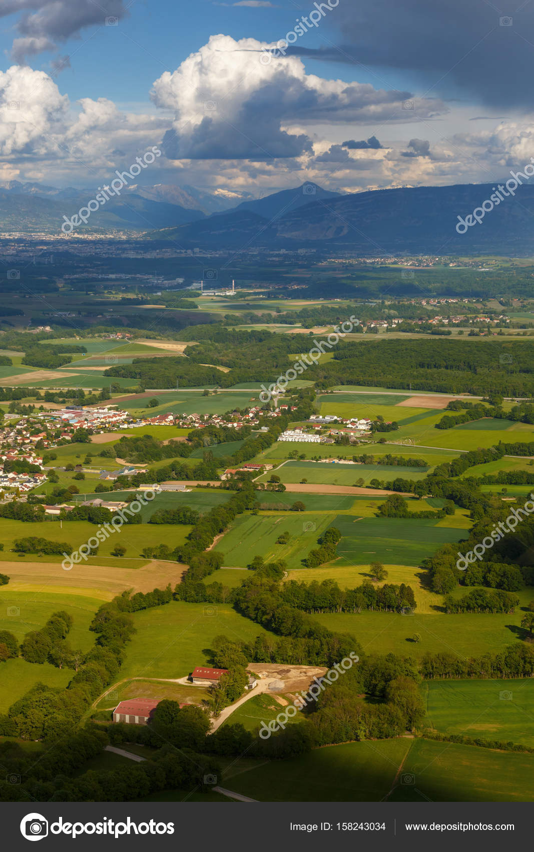 Paesaggio Della Terra In Estate Vista Dal Cielo Tra Francia