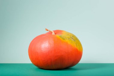 büyük turuncu kabak yan görünüm. ruh hali sebze ile renkli görüntü.