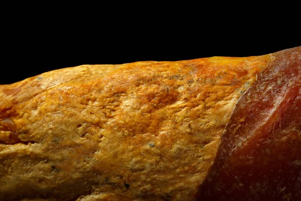 Deel Van Het Oppervlak Van Een Gedroogde Spaanse Ham Jamon — Stockfoto