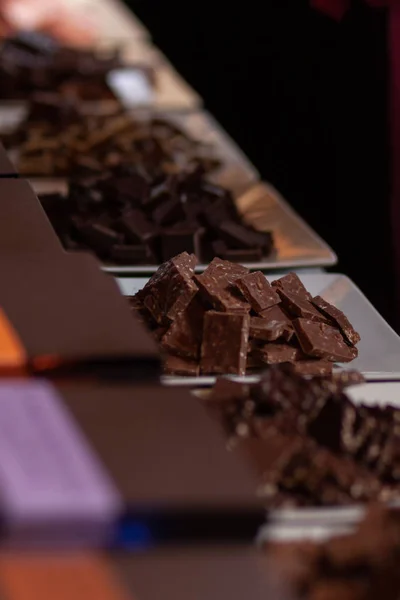 Шоколад Сладости Различных Форм Цветов Шоколад — стоковое фото