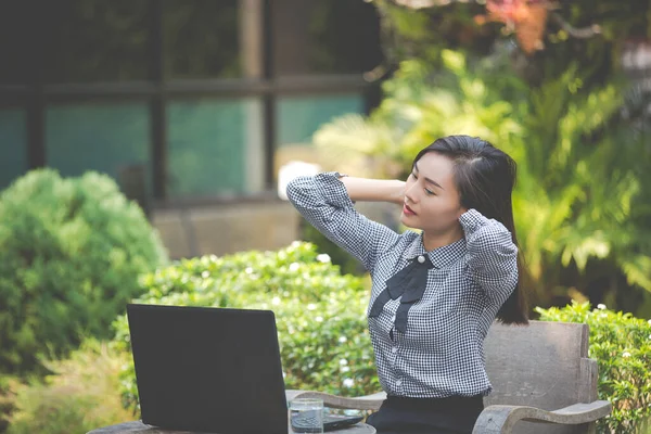 Woman is suffering from fatigue from work.