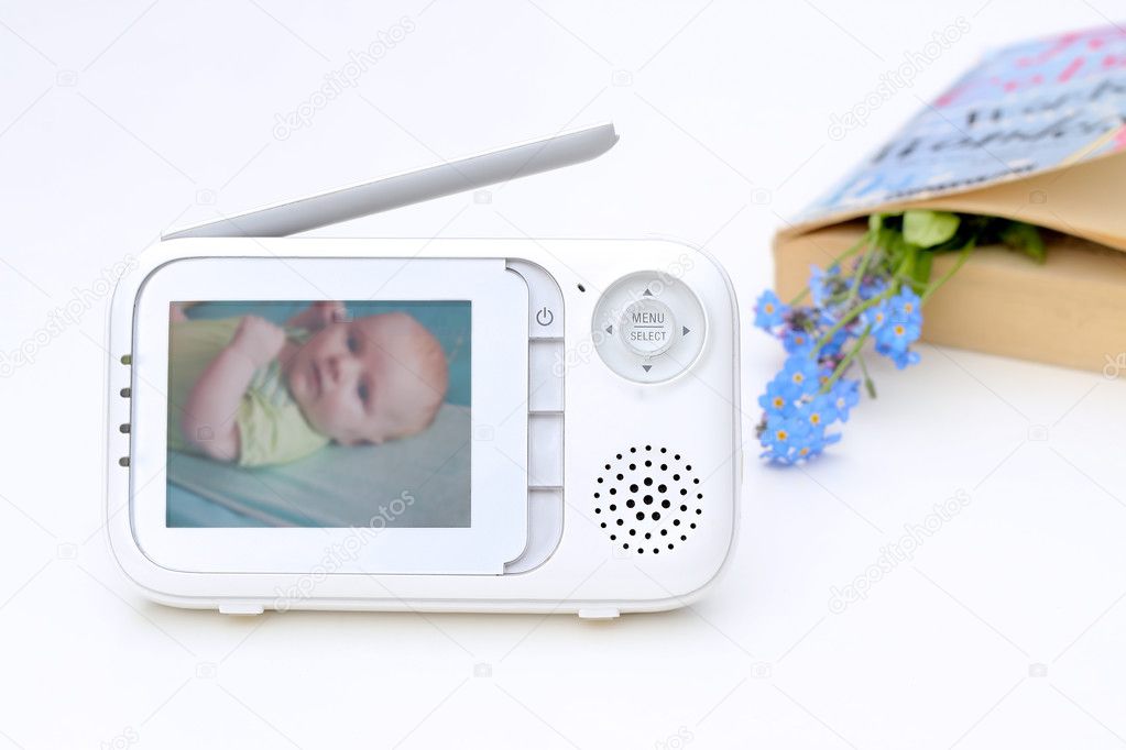 The close up baby monitor for security of the baby