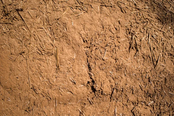 Clay wall texture and straw plan. The surface of the old house in the village