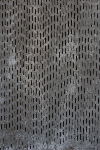 Powierzchnia Metalowa Okrągłymi Siedmiowymiarowymi Otworami Wentylacji Wentylacji Tekstura Otworami Krata — Zdjęcie stockowe