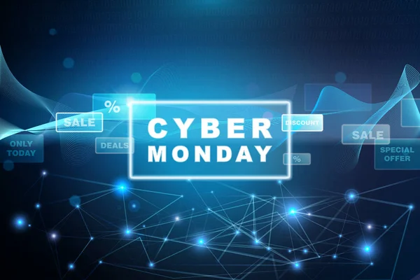 Cyber-Montag - blaues Banner — Stockfoto