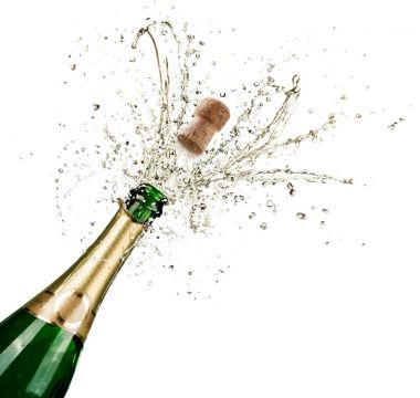 Şampanya sıçraması ile kutlama