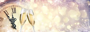 Waiting For Midnight - New Year Celebration With Champagne clipart