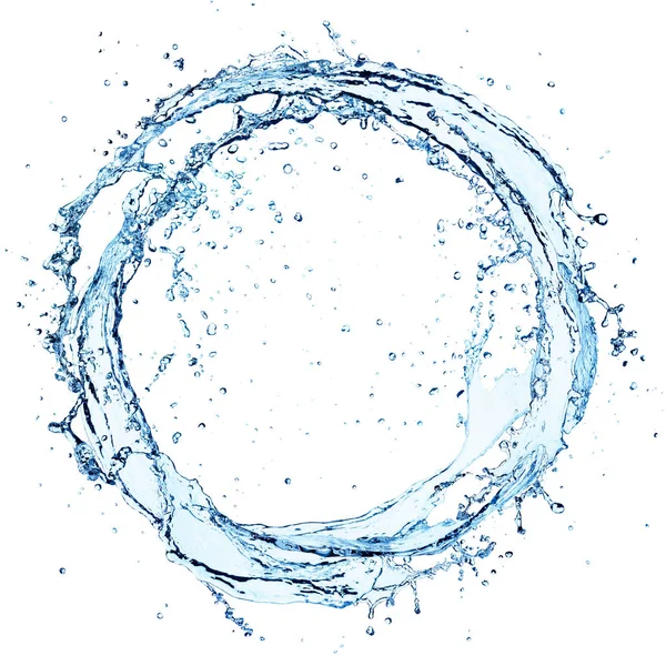 水のしぶき円 丸い形を白に — ストック写真
