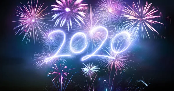 Bonne Année 2020 Avec Feux Artifice — Photo