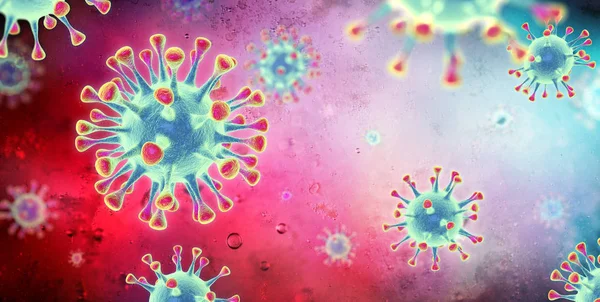 Corona Virus Microbiology Rendering — стокове фото