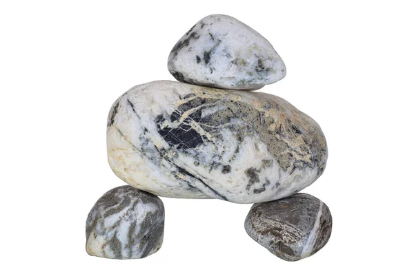 Deniz taşlarının bileşimi, deniz kıyısından, dokusal, stüdyoda çekilmiş.