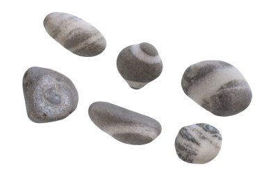 Stüdyo koşullarından izole edilmiş, şekillendirilmiş, fotoğraflanmış taşlar.