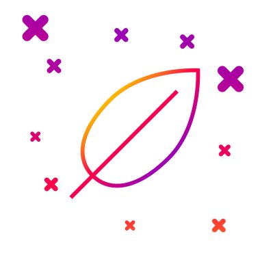 Beyaz arkaplanda renk çizgisi Yaprak simgesi izole edildi. Taze doğal ürün sembolü. Kademeli rastgele dinamik şekiller. Vektör İllüstrasyonu