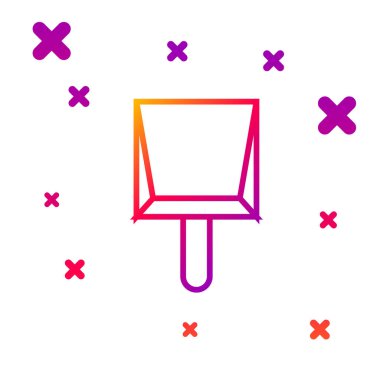 Beyaz arkaplanda renk çizgisi faraş simgesi izole edildi. Temizlik işleri. Kademeli rastgele dinamik şekiller. Vektör İllüstrasyonu