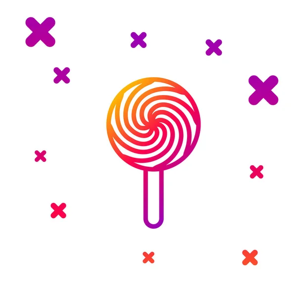Color line Lollipop icon isolated on white background. Food, delicious symbol. Gradient random dynamic shapes. Vector Illustration — Stock Vector
