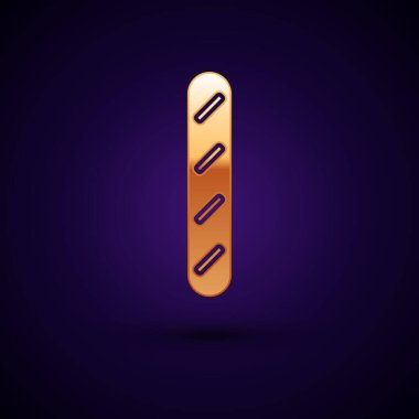 Koyu mavi arka planda izole edilmiş Fransız ekmeği ikonu. Vektör İllüstrasyonu