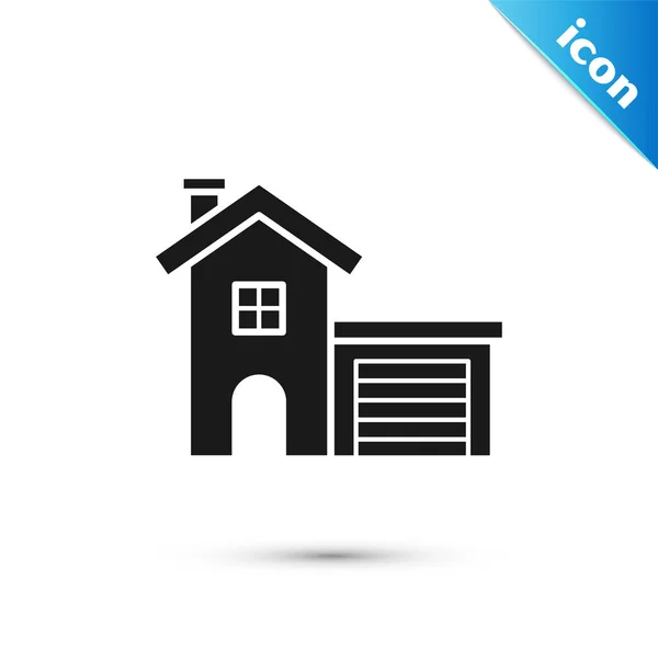 Icône Maison Noire isolée sur fond blanc. Symbole domestique. Illustration vectorielle — Image vectorielle