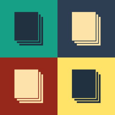 Color Clean paper icon isolated on color background. File icon. Checklist icon. Business concept. Vintage style drawing. Vector Illustration