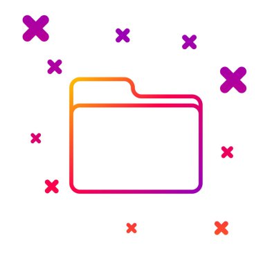 Beyaz arkaplanda izole edilmiş renk satırı belge dizini simgesi. Muhasebe klasörü sembolü. Muhasebe yönetimi. Kademeli rastgele dinamik şekiller. Vektör İllüstrasyonu