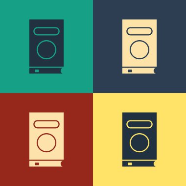 Color Book icon isolated on color background. Vintage style drawing. Vector Illustration