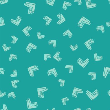 Yeşil Çizme simgesi yeşil arka planda kusursuz desen izole etti. Su altı ekipmanları. Vektör İllüstrasyonu