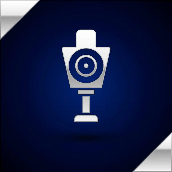 Silver Human target sport for shooting icon isolated on dark blue background. Clean target with numbers for shooting range or shooting. Vector Illustration — Stockový vektor