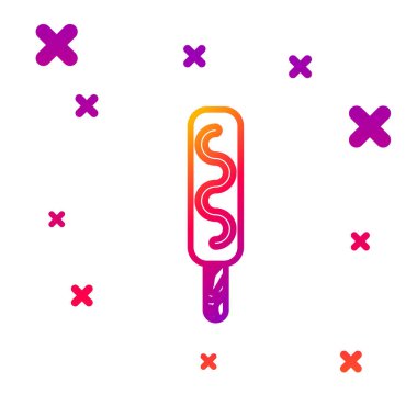 Renkli dondurma simgesi beyaz arkaplanda izole edilmiş. Güzel sembol. Kademeli rastgele dinamik şekiller. Vektör İllüstrasyonu