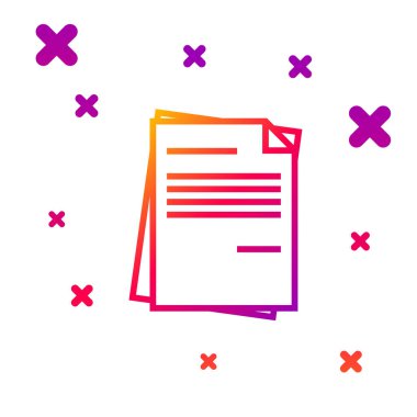 Renk çizgisi dosya simgesi beyaz arkaplanda izole edildi. Kontrol listesi simgesi. İş konsepti. Kademeli rastgele dinamik şekiller. Vektör İllüstrasyonu