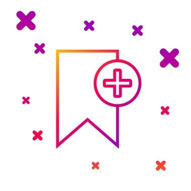 Renk çizgisi Yer imi simgesi beyaz arkaplanda izole edildi. Konsepte ekle. Kademeli rastgele dinamik şekiller. Vektör İllüstrasyonu