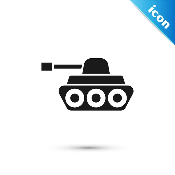 Black Military tank icon isolated on white background. Vector Illustration — Stock Vector
