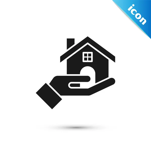 Icono de Black Realtor aislado sobre fondo blanco. Comprando casa. Ilustración vectorial — Vector de stock