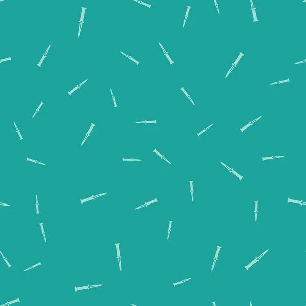 Icono de cuchillo verde aislado patrón sin costura sobre fondo verde. Cuchillo del ejército. Ilustración vectorial — Archivo Imágenes Vectoriales