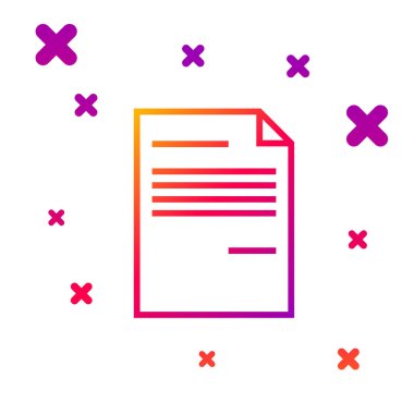 Renk çizgisi Belge simgesi beyaz arkaplanda izole edildi. Dosya simgesi. Kontrol listesi simgesi. İş konsepti. Kademeli rastgele dinamik şekiller. Vektör İllüstrasyonu