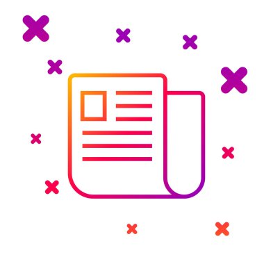 Renk çizgisi dosya simgesi beyaz arkaplanda izole edildi. Kontrol listesi simgesi. İş konsepti. Kademeli rastgele dinamik şekiller. Vektör İllüstrasyonu