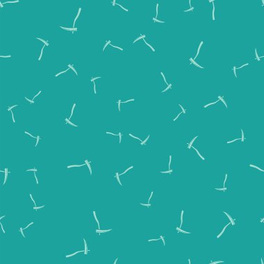 Yeşil Scythe simgesi yeşil arkaplanda pürüzsüz desen izole etti. Mutlu Cadılar Bayramı Partisi. Vektör İllüstrasyonu