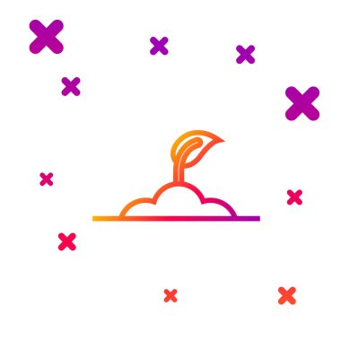 Beyaz arkaplanda renk çizgisi Sprout simgesi izole edildi. Tohum ve tohum. İşaret bırakıyor. Yaprak doğası. Kademeli rastgele dinamik şekiller. Vektör İllüstrasyonu