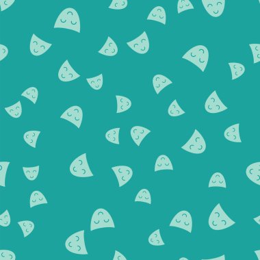 Yeşil Komedi Maskesi ikonu yeşil arka planda kusursuz desen izole etti. Vektör İllüstrasyonu