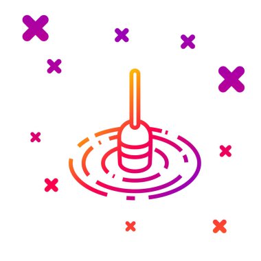 Renkli olta, beyaz arkaplanda izole edilmiş su ikonunda yüzer. Balık oltası. Kademeli rastgele dinamik şekiller. Vektör İllüstrasyonu