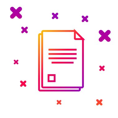 Renk çizgisi dosya simgesi beyaz arkaplanda izole edildi. Kontrol listesi simgesi. İş konsepti. Kademeli rastgele dinamik şekiller. Vektör İllüstrasyonu