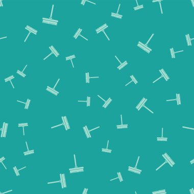 Yeşil Temizlik Servisi, yeşil arka planda izole edilmiş cam simgesi için kauçuk temizleme servisi. Silecek, kazıyıcı, silecek. Vektör İllüstrasyonu