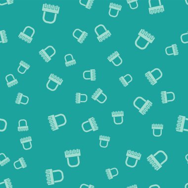 Yeşil Güvenli Kilit simgesi yeşil arka planda izole edilmiş pürüzsüz desen. Kombinasyon asma kilit. Güvenlik, güvenlik, koruma, şifre, gizlilik. Vektör İllüstrasyonu