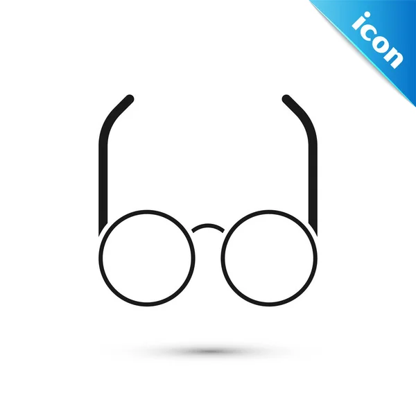 Black Glasses icon isolated on white background. Eyeglass frame symbol. Vector Illustration — Stock Vector