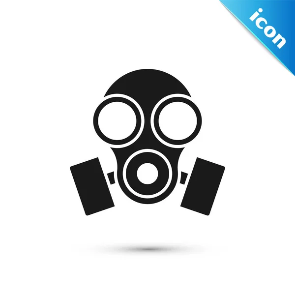 Black Gas mask icon isolated on white background. Respirator sign. Vector Illustration — Stock Vector