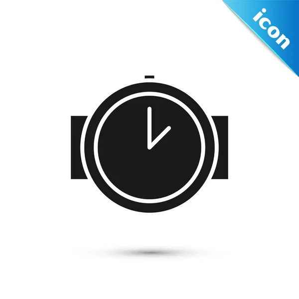 Icono de reloj Black Diving aislado sobre fondo blanco. Equipo submarino de buceo. Ilustración vectorial — Vector de stock