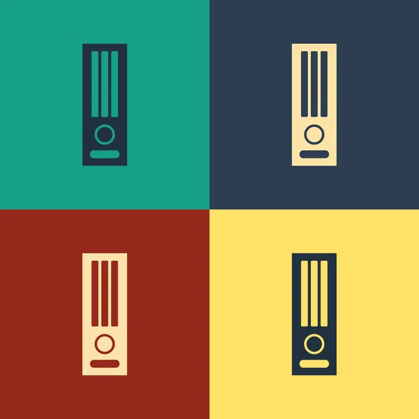 Färg TV-spel konsol ikon isolerad på färg bakgrund. Teckning i vintagestil. Vektor Illustration — Stock vektor
