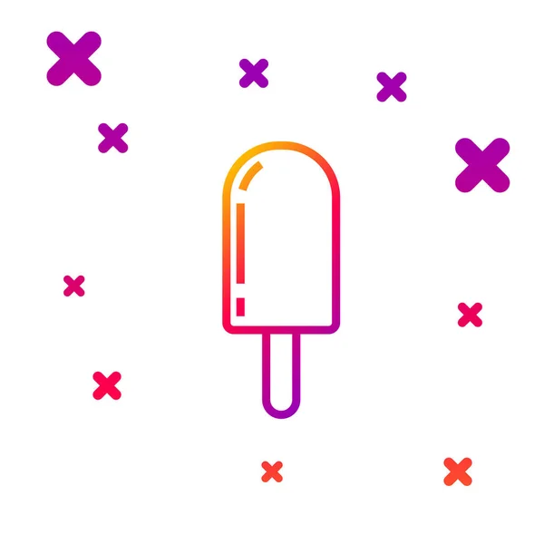 Linha de cores Ícone de sorvete isolado no fundo branco. Símbolo doce. Gradiente formas dinâmicas aleatórias. Ilustração vetorial —  Vetores de Stock