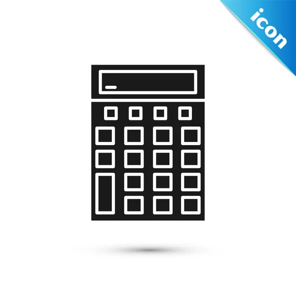 Black Calculator icon isolated on white background. Accounting symbol. Business calculations mathematics education and finance. Vector Illustration — Stock Vector