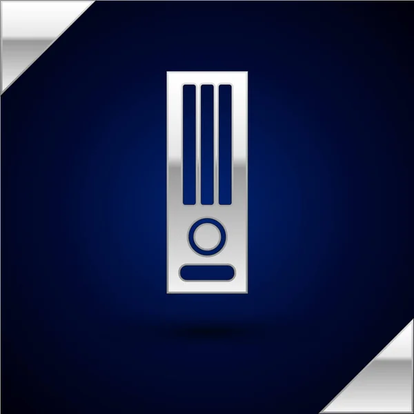 Consola de videojuegos Silver icono aislado sobre fondo azul oscuro. Ilustración vectorial — Vector de stock