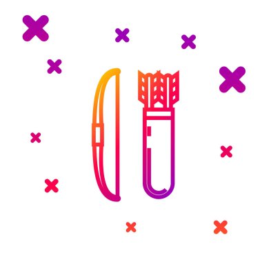 Beyaz arkaplanda izole edilmiş ok ve yay çizgisi simgesi. Kademeli rastgele dinamik şekiller. Vektör İllüstrasyonu